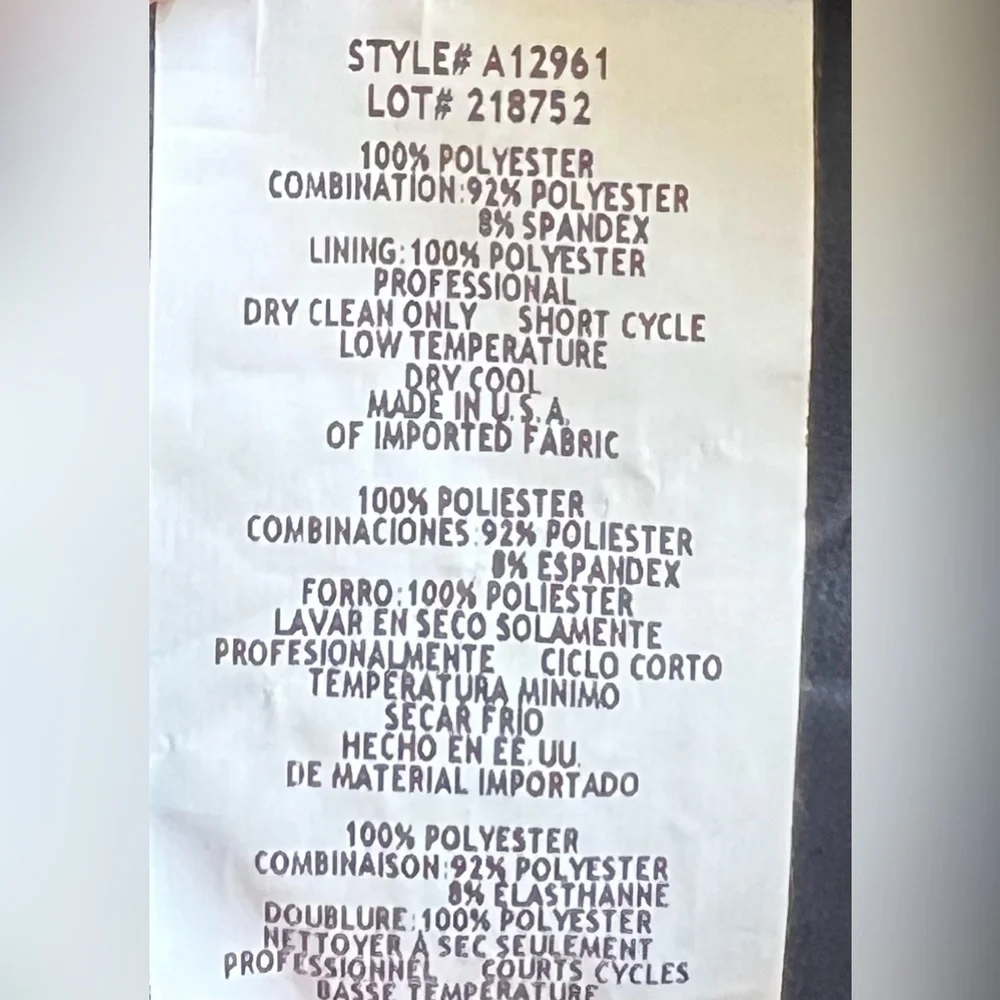 Betsy & Adam Long Black Spaghetti Strap Gown, Size 6 - Picture 7 of 7